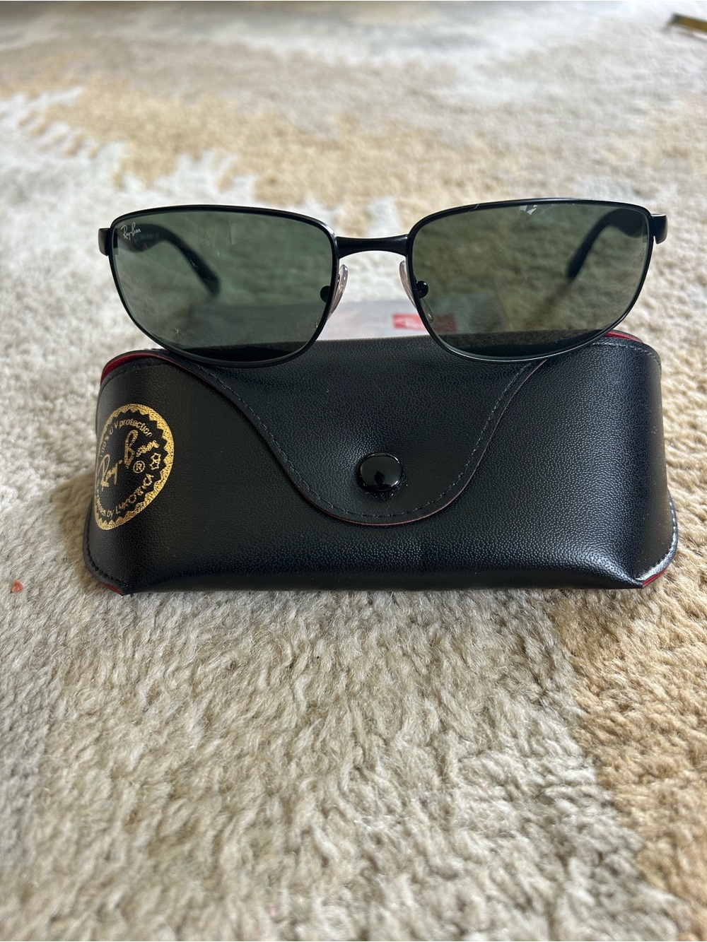 RAY-BAN Italy RB3254 Black Matte Sleek Sport Metal Wrap Sunglasses Men’s EUC!